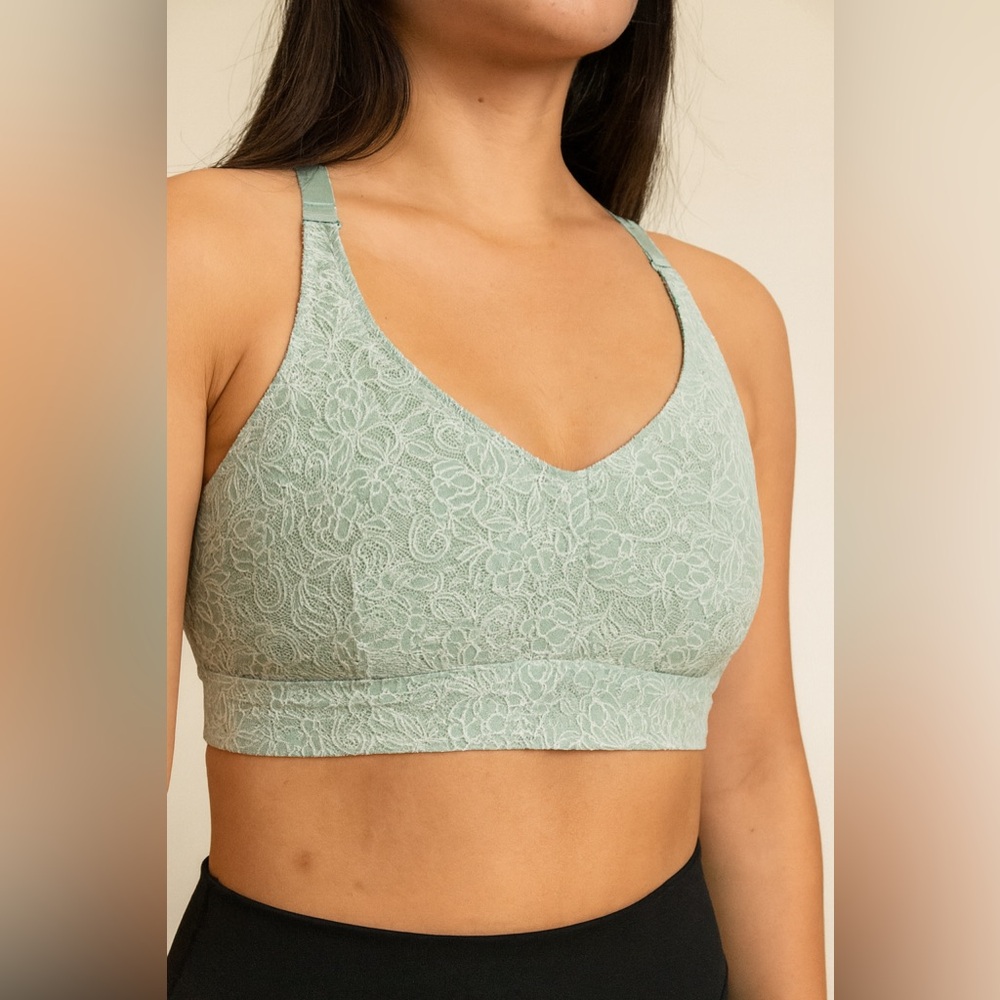 CACIQUE Mint Green Lace Criss-Cross Back Bralette Sports Bra Plus SIZE 18/20 2X